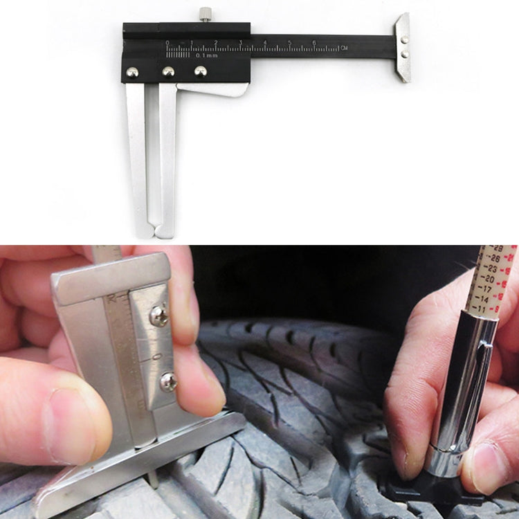 Multi-function Tire Patterns Deep Ruler Brake Disc Thickness Measuring Tools by buy2fix