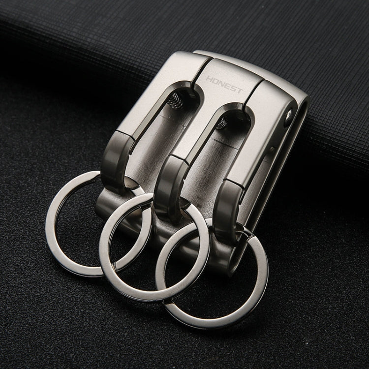HONEST 3-ring Car Keychain Waist-hanging Anti-loss Keychain For Men(Gray) - Key Rings by HONEST | Online Shopping UK | buy2fix