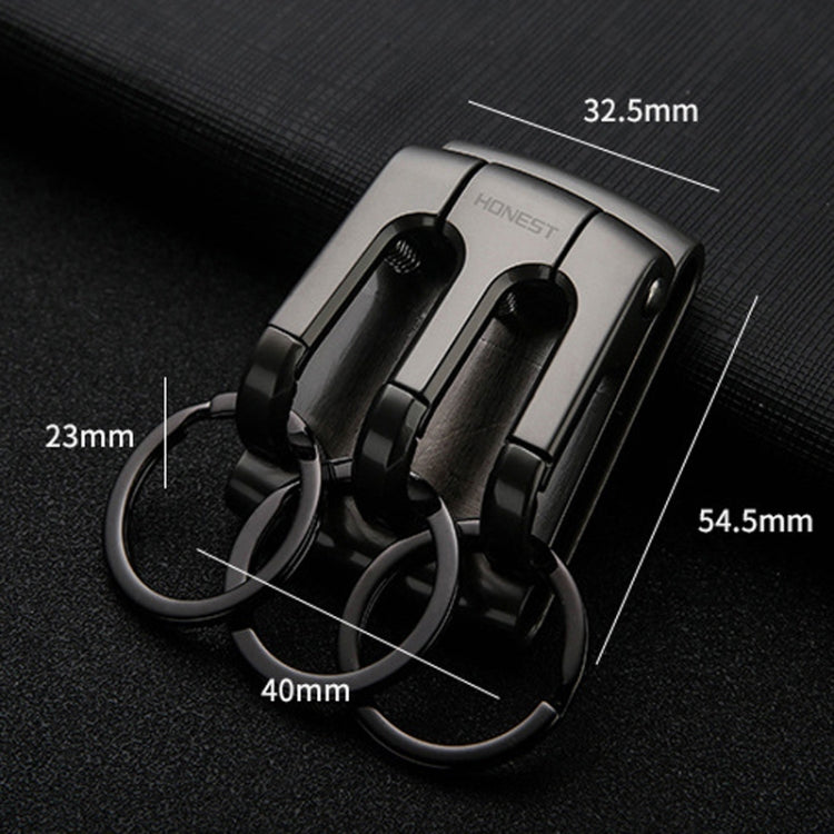HONEST 3-ring Car Keychain Waist-hanging Anti-loss Keychain For Men(Black) - Key Rings by HONEST | Online Shopping UK | buy2fix