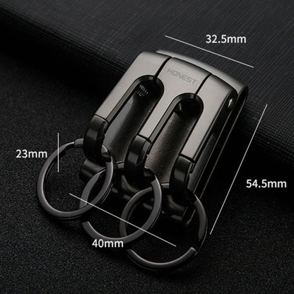 HONEST 3-ring Car Keychain Waist-hanging Anti-loss Keychain For Men(Black) - Key Rings by HONEST | Online Shopping UK | buy2fix