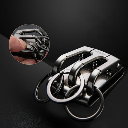 HONEST 3-ring Car Keychain Waist-hanging Anti-loss Keychain For Men(Black) - Key Rings by HONEST | Online Shopping UK | buy2fix