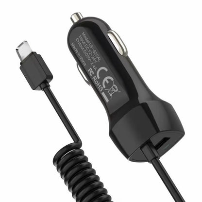 522AL Fast Charging With Cable Car Charging, Output Interface: 8 Pin (Black) - Car Charger by buy2fix | Online Shopping UK | buy2fix
