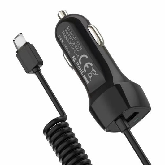 522AL Fast Charging With Cable Car Charging, Output Interface: 8 Pin (Black) - Car Charger by buy2fix | Online Shopping UK | buy2fix