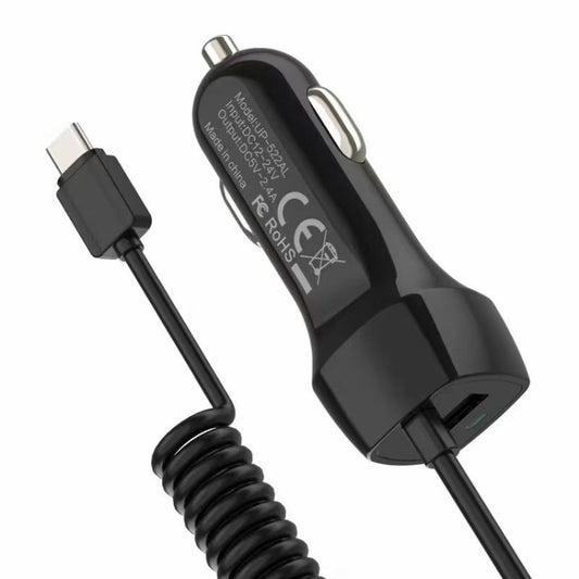 522AL Fast Charging With Cable Car Charging, Output Interface: Type-C/USB-C (Black) - Car Charger by buy2fix | Online Shopping UK | buy2fix