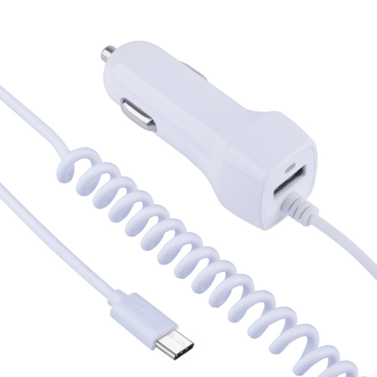 522AL Fast Charging With Cable Car Charging, Output Interface: Type-C/USB-C (White) - Car Charger by buy2fix | Online Shopping UK | buy2fix