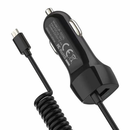 522AL Fast Charging With Cable Car Charging, Output Interface: Micro USB (Black) - Car Charger by buy2fix | Online Shopping UK | buy2fix