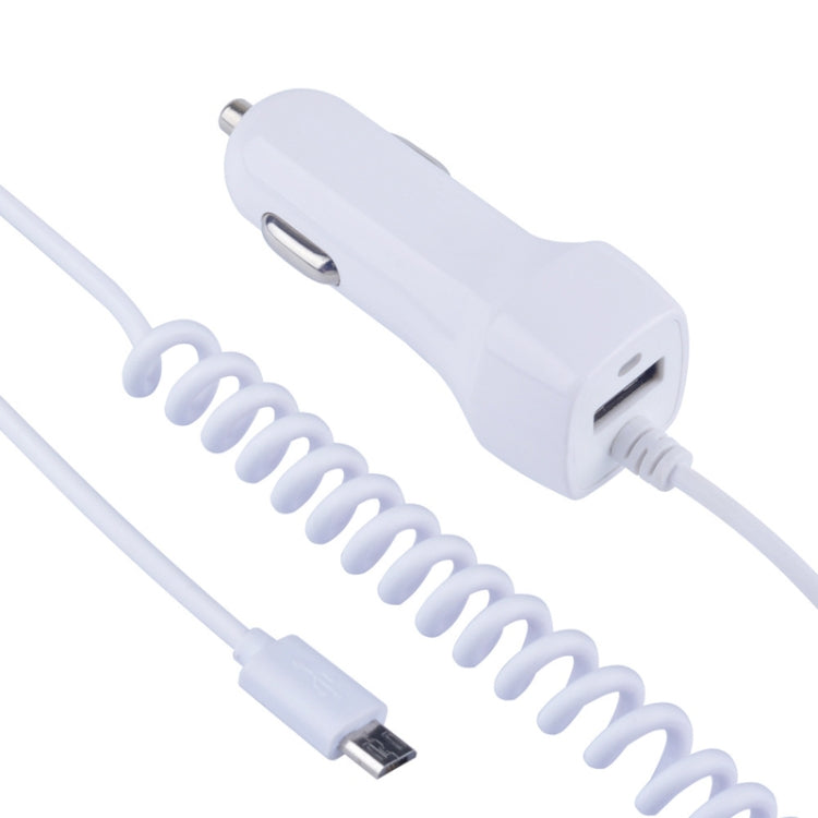 522AL Fast Charging With Cable Car Charging, Output Interface: Micro USB (White) - Car Charger by buy2fix | Online Shopping UK | buy2fix