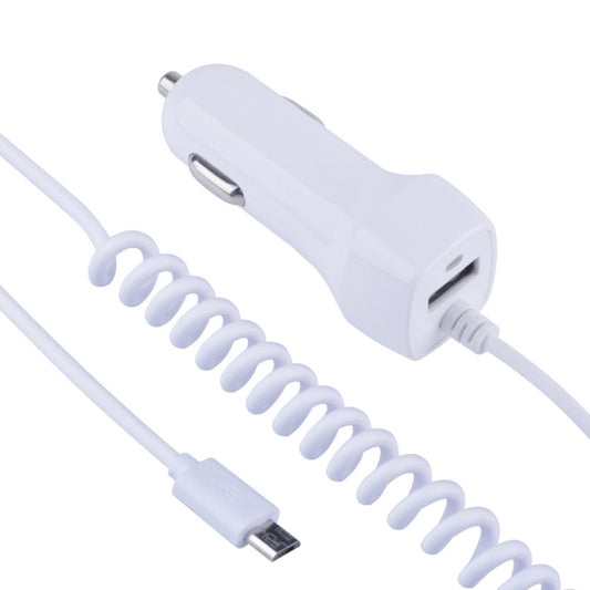 522AL Fast Charging With Cable Car Charging, Output Interface: Micro USB (White) - Car Charger by buy2fix | Online Shopping UK | buy2fix