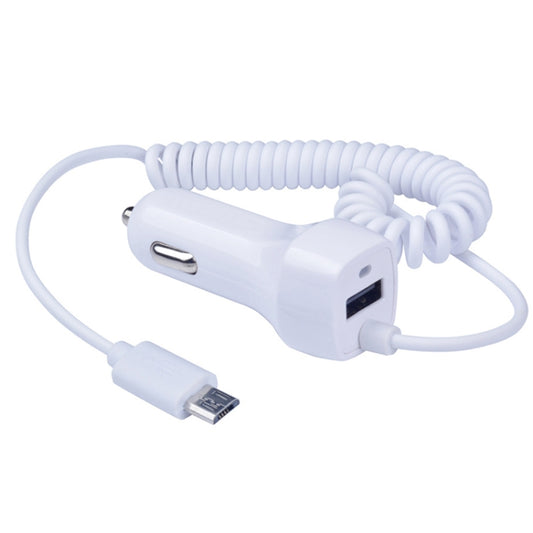 522AL Fast Charging With Cable Car Charging, Output Interface: Micro USB (White) - Car Charger by buy2fix | Online Shopping UK | buy2fix