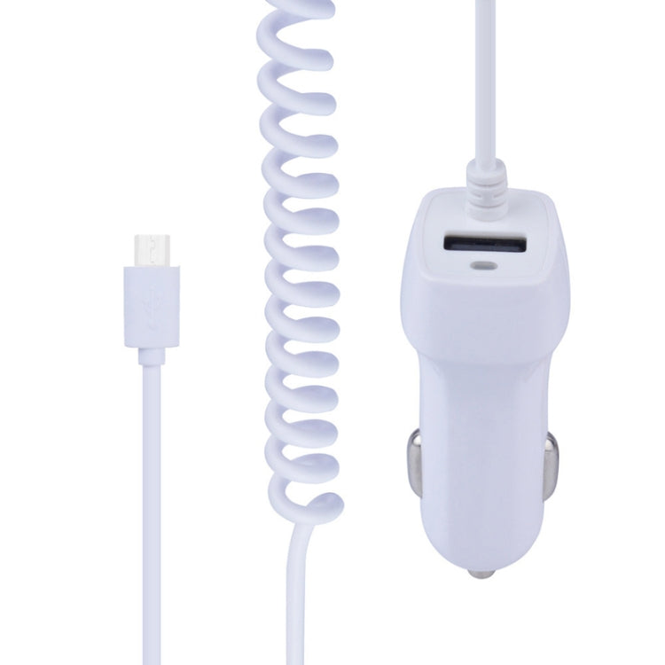 522AL Fast Charging With Cable Car Charging, Output Interface: Micro USB (White) - Car Charger by buy2fix | Online Shopping UK | buy2fix