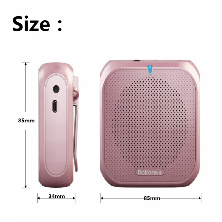 Rolton K400 Mini Audio Speaker Megaphone Voice Amplifier  Support FM Radio TF MP3(Rose Gold) - Microphone by Rolton | Online Shopping UK | buy2fix