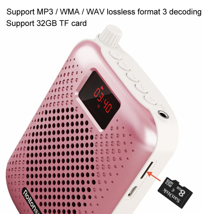 Rolton K500 Bluetooth Audio Speaker Megaphone Voice Amplifier Support FM TF Recording(Red) - Microphone by Rolton | Online Shopping UK | buy2fix