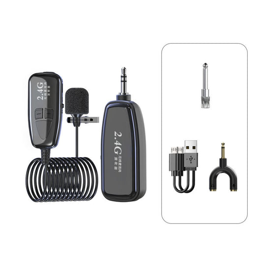2.4G Bluetooth Wireless Lavalier Noise Canceling Live Microphone(Black) - Microphone by buy2fix | Online Shopping UK | buy2fix