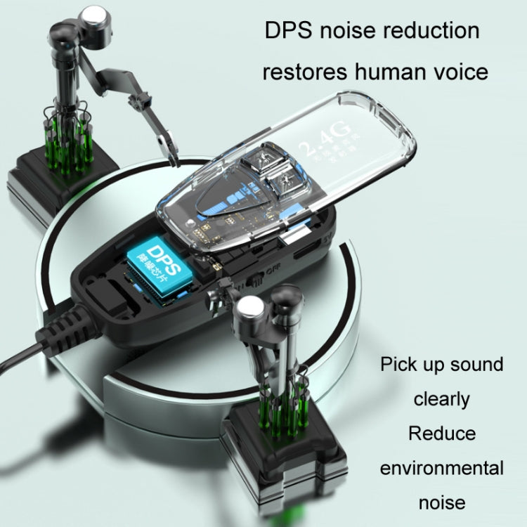 2.4G Bluetooth Wireless Lavalier Noise Canceling Live Microphone(Black) - Microphone by buy2fix | Online Shopping UK | buy2fix