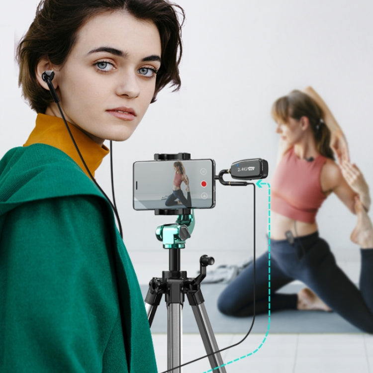 2.4G Bluetooth Wireless Lavalier Noise Canceling Live Microphone(Black) - Microphone by buy2fix | Online Shopping UK | buy2fix