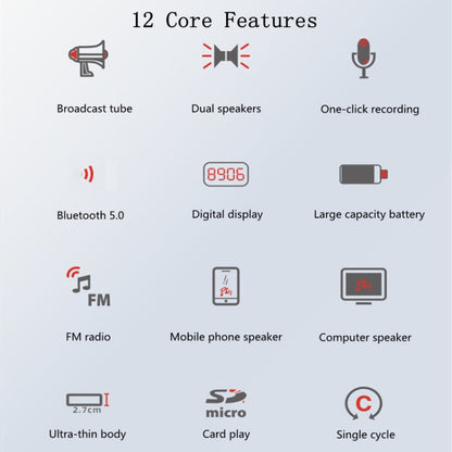 Rolton  K700 Bluetooth Dual-speaker Audio Speaker Megaphone Voice Amplifier(White) - Microphone by Rolton | Online Shopping UK | buy2fix