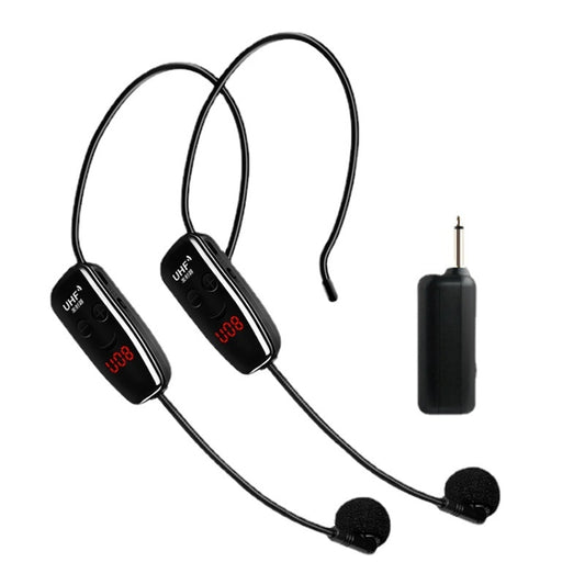 One For Two Outdoor Wireless Microphone Audio Headset Amplifier Loudspeaker(Black) - Microphone by buy2fix | Online Shopping UK | buy2fix