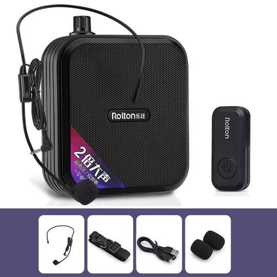 Rolton K600 7.4V Bluetooth haut-parleur audio sans fil amplificateur vocal mégaphone avec émetteur (noir)