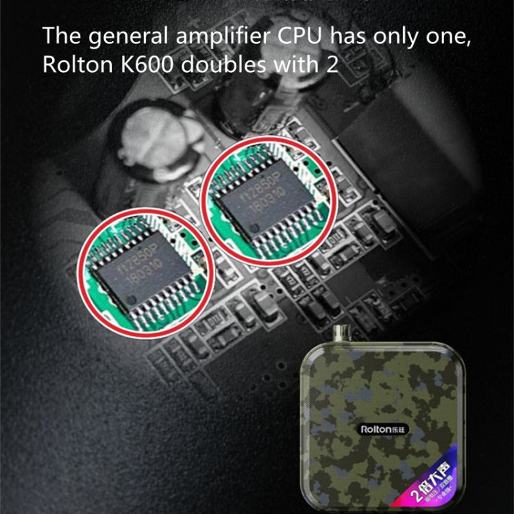 Rolton K600 7.4V Bluetooth Audio Speaker Megaphone Voice Amplifier Without Transmitter(Green) by Rolton