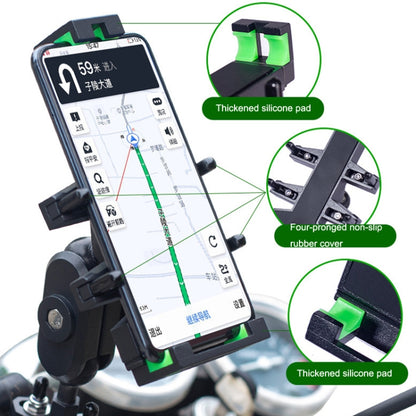 A02 Motorcycle Mobile Phone Navigation Bracket Car Riding Anti-shock Aluminum Alloy Rack(M8 Ball Header Installation Model) - Holder by buy2fix | Online Shopping UK | buy2fix