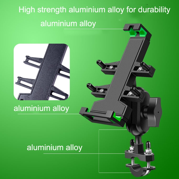 A02 Motorcycle Mobile Phone Navigation Bracket Car Riding Anti-shock Aluminum Alloy Rack(M8 Ball Header Installation Model) - Holder by buy2fix | Online Shopping UK | buy2fix