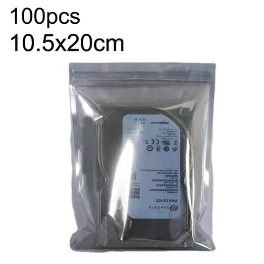 100pcs / Pack 10.5x20cm Anti-static Shielding Bag Hard Disk Insulation Bag Electronic Plastic Motherboard Packaging Bag - Zip Lock Bags by buy2fix | Online Shopping UK | buy2fix
