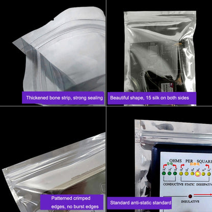 100pcs / Pack 12x20cm Anti-static Shielding Bag Hard Disk Insulation Bag Electronic Plastic Motherboard Packaging Bag - Zip Lock Bags by buy2fix | Online Shopping UK | buy2fix