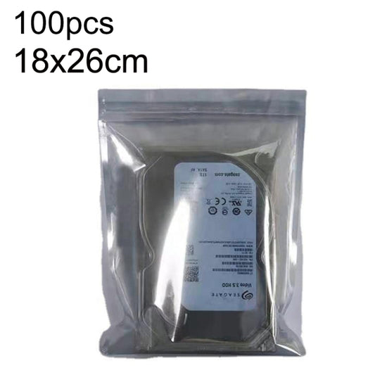 100pcs / Pack 18x26cm Anti-static Shielding Bag Hard Disk Insulation Bag Electronic Plastic Motherboard Packaging Bag - Zip Lock Bags by buy2fix | Online Shopping UK | buy2fix