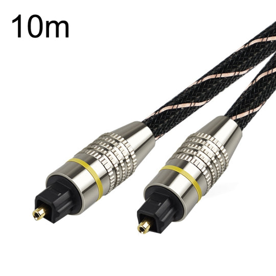 Câble à fibre optique audio numérique haute définition avec interface SPDIF EMK HB/A6.0, longueur : 10 m (filet noir et blanc)