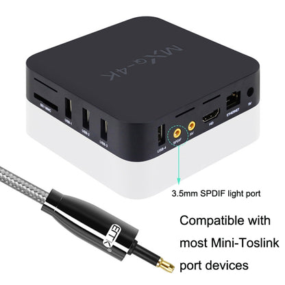 EMK QH4.0 Mini Toslink 3.5mm Interface SPDIF Audio Fiber Optical, Length: 1m(Black) - Audio Optical Cables by EMK | Online Shopping UK | buy2fix