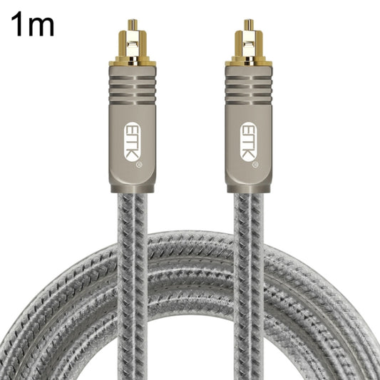 EMK YL/B Audio Digital Optical Fiber Cable Square To Square Audio Connection Cable, Length: 1m(Transparent Gray) - Audio Optical Cables by EMK | Online Shopping UK | buy2fix