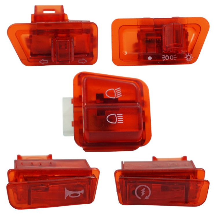 Motorcycle Headlight Horn Steering Switch Accessories(5 in 1 Red) - Motorcycle Maintenance Tools by buy2fix | Online Shopping UK | buy2fix