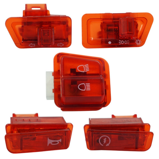 Motorcycle Headlight Horn Steering Switch Accessories(5 in 1 Red) - Motorcycle Maintenance Tools by buy2fix | Online Shopping UK | buy2fix