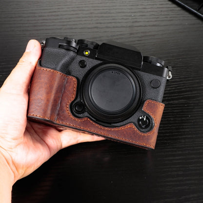 For FUJIFILM X-T5 Camera Cowhide Bag Anti-scratch Protective Case Base Cover(Brown) by buy2fix
