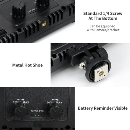 E600 RGB Color 40W 3200K-5600K LED Flat Panel Lights Live Broadcast Fill Light,EU Plug by buy2fix