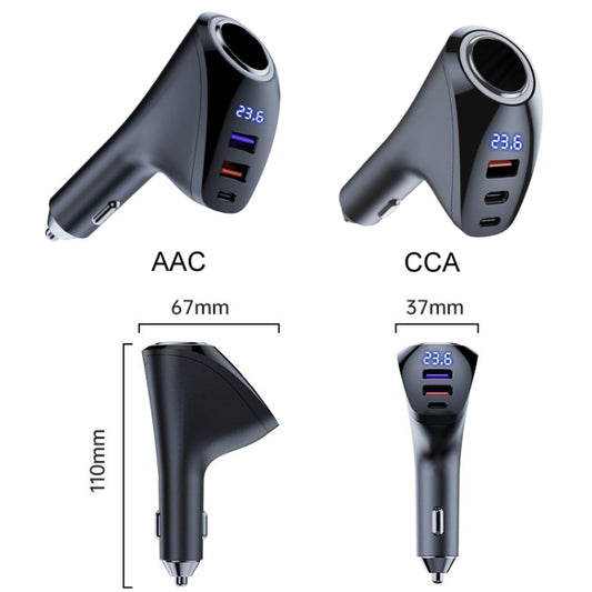 Car Charger Multifunctional Digital Display QC Charging Cigarette Lighter Adapter, Model: AAC Dual USB - Car Charger by buy2fix | Online Shopping UK | buy2fix