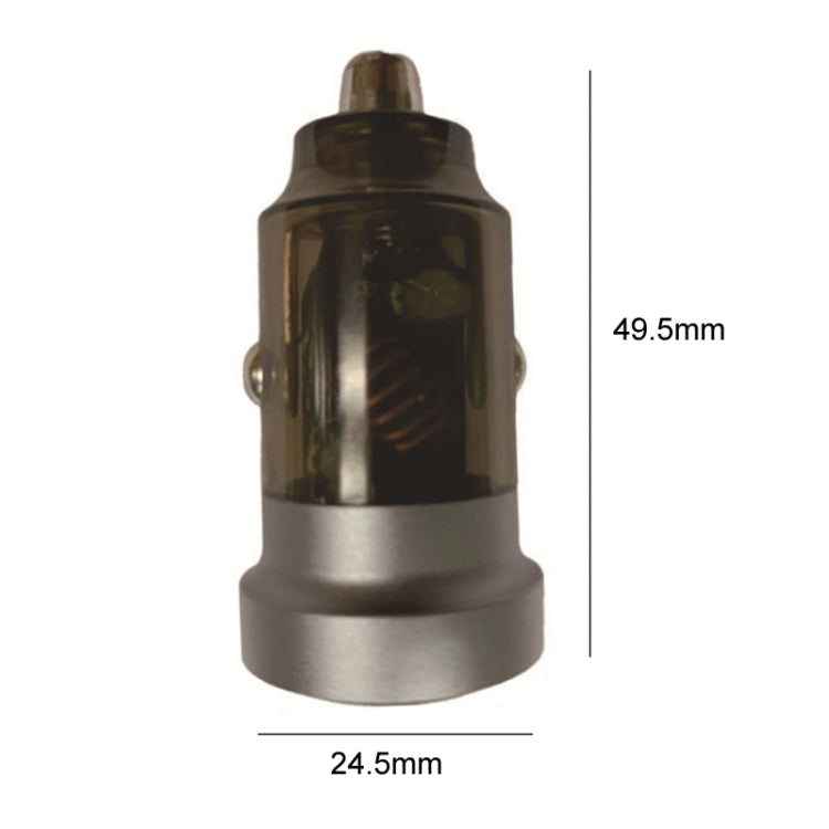 PD+QC Mini Transparent Super Fast Charge Car Cigarette Lighter Charger(Black) - Car Charger by buy2fix | Online Shopping UK | buy2fix