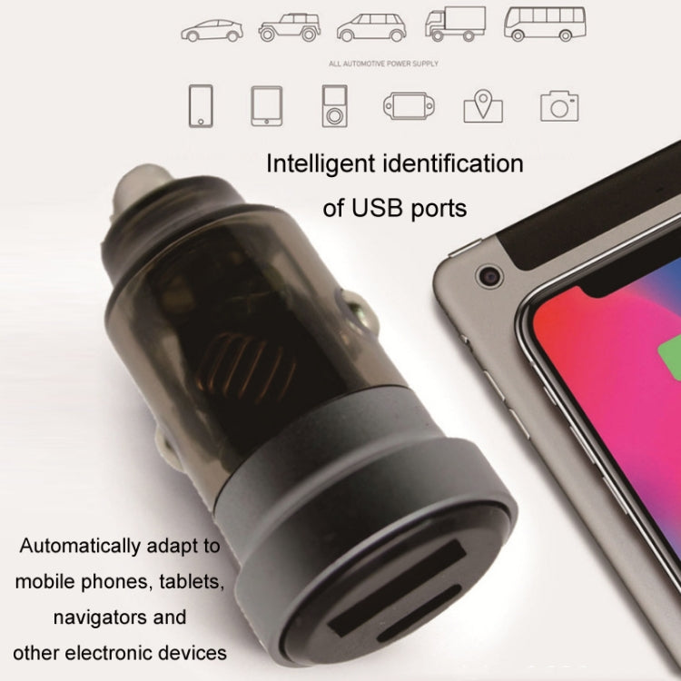 PD+QC Mini Transparent Super Fast Charge Car Cigarette Lighter Charger(Black) - Car Charger by buy2fix | Online Shopping UK | buy2fix