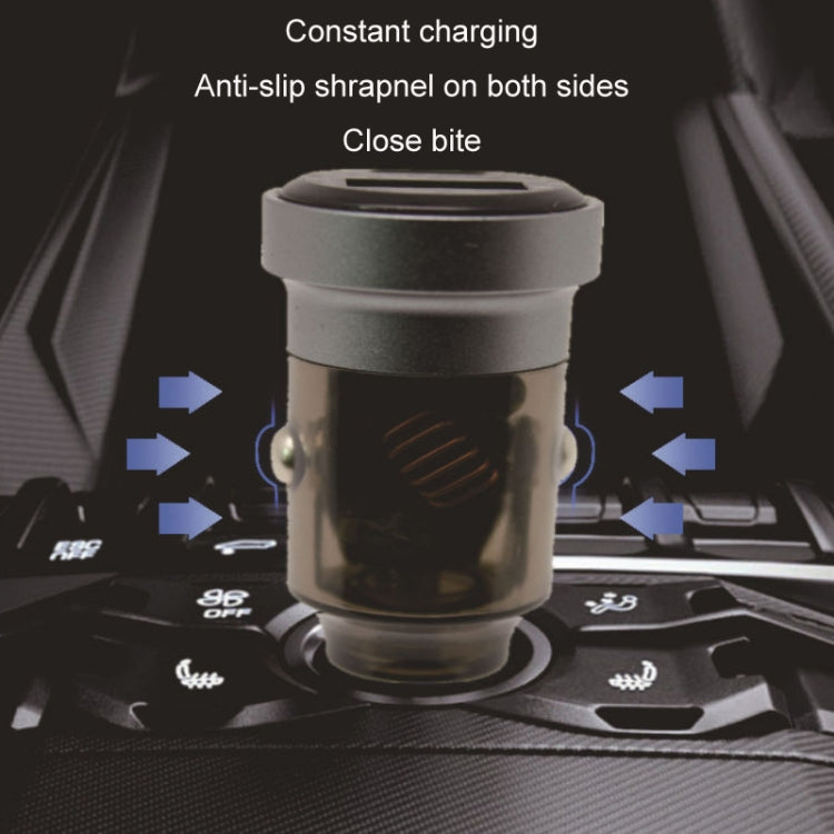 PD+QC Mini Transparent Super Fast Charge Car Cigarette Lighter Charger(Black) - Car Charger by buy2fix | Online Shopping UK | buy2fix