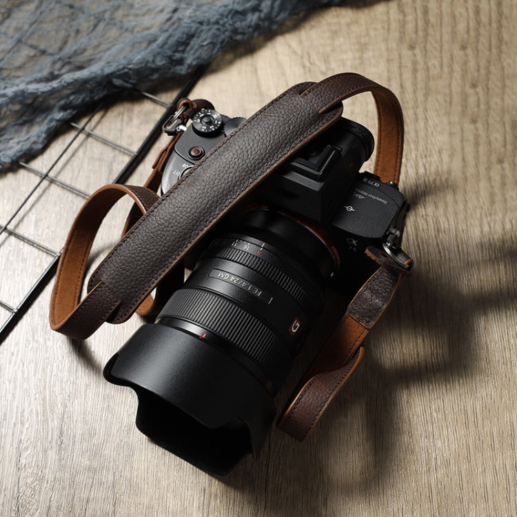 Outdoor Photography Cowhide Leather Camera Shoulder Hanging Neck Winding Strap, Spec: Pure Leather (Coffee) by buy2fix