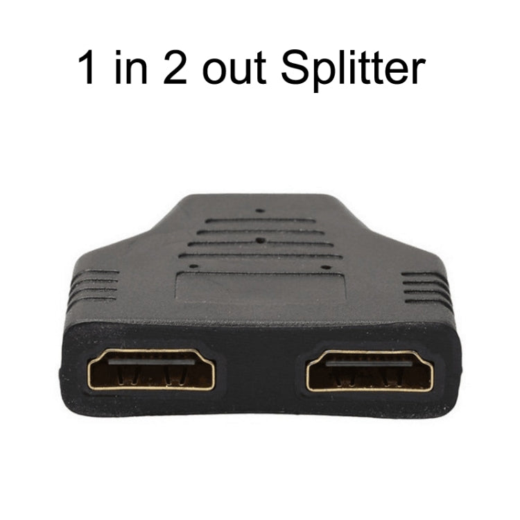 5pcs HDMI Male To 2 HDMI Female Adapter HD Computer Conversion Transformation Plug(Black) by buy2fix