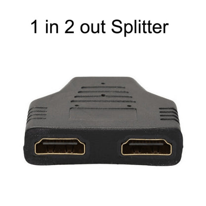 5pcs HDMI Male To 2 HDMI Female Adapter HD Computer Conversion Transformation Plug(Black) by buy2fix