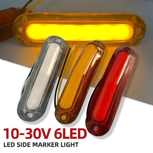 4pcs MK-162 6LED Light Guide Side Light 10-30V Trailer Side Tail Light(White) - Warning Lights by buy2fix | Online Shopping UK | buy2fix