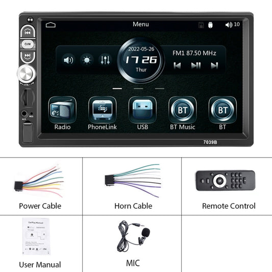 A3061 7 Inches MP5 Bluetooth Player Universal Wired CarPlay Reversing Image Integrated, Style: Standard - Car MP3 & MP4 & MP5 by buy2fix | Online Shopping UK | buy2fix