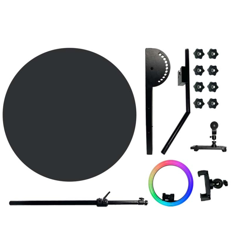 68cm RGB Fill Light Photo Booth Turning Led Camera Photo Spin Stand With Flight Case by buy2fix