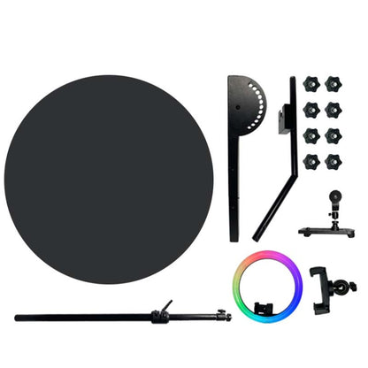 68cm RGB Fill Light Photo Booth Turning Led Camera Photo Spin Stand With Flight Case by buy2fix