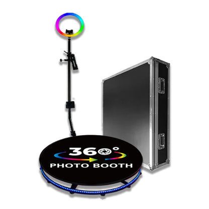 100cm RGB Fill Light Photo Booth Turning Led Camera Photo Spin Stand With Flight Case by buy2fix