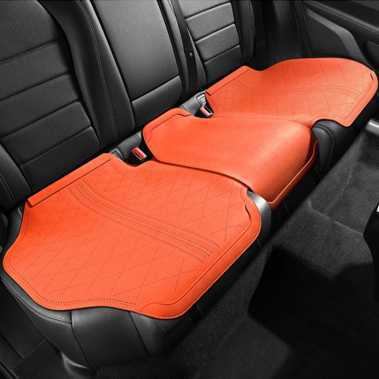 Flip-fur Car Cushion Breathable Ventilation Cushion for Four Seasons, Style: Long Rear Cushion(Orange) by buy2fix
