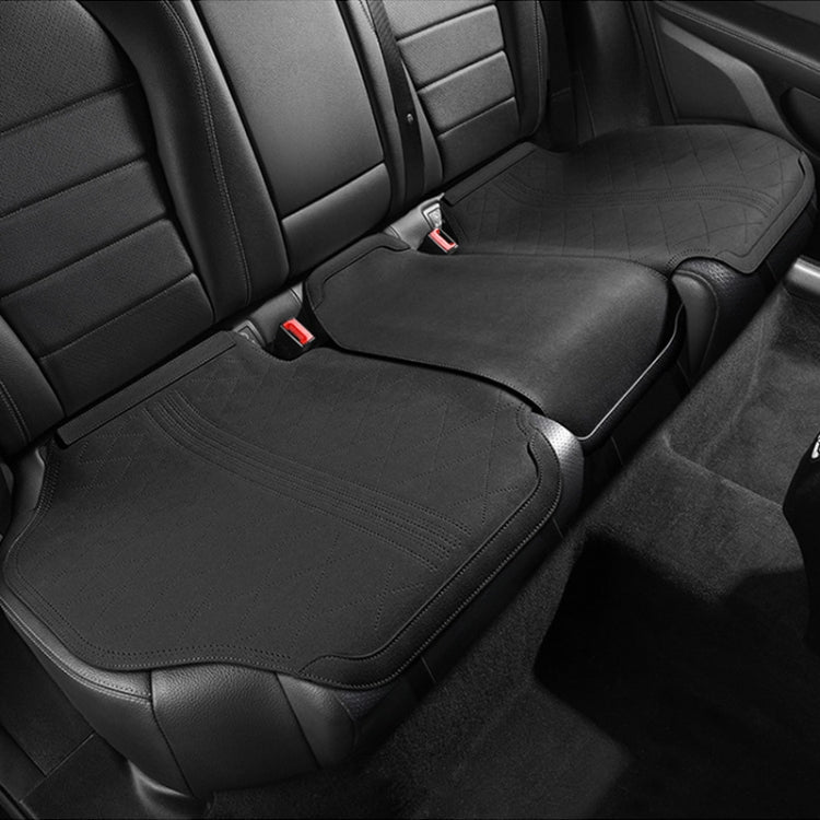 Flip-fur Car Cushion Breathable Ventilation Cushion for Four Seasons, Style: Long Rear Cushion(Black) by buy2fix