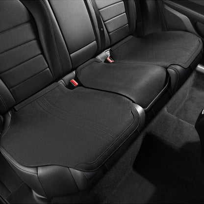 Flip-fur Car Cushion Breathable Ventilation Cushion for Four Seasons, Style: Long Rear Cushion(Black) by buy2fix